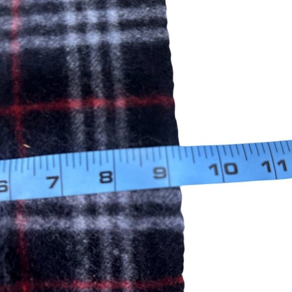 Burberry Classic Check Scarf Black 100% Lambswool Unisex Scarf Made In England - Picture 7 of 7
